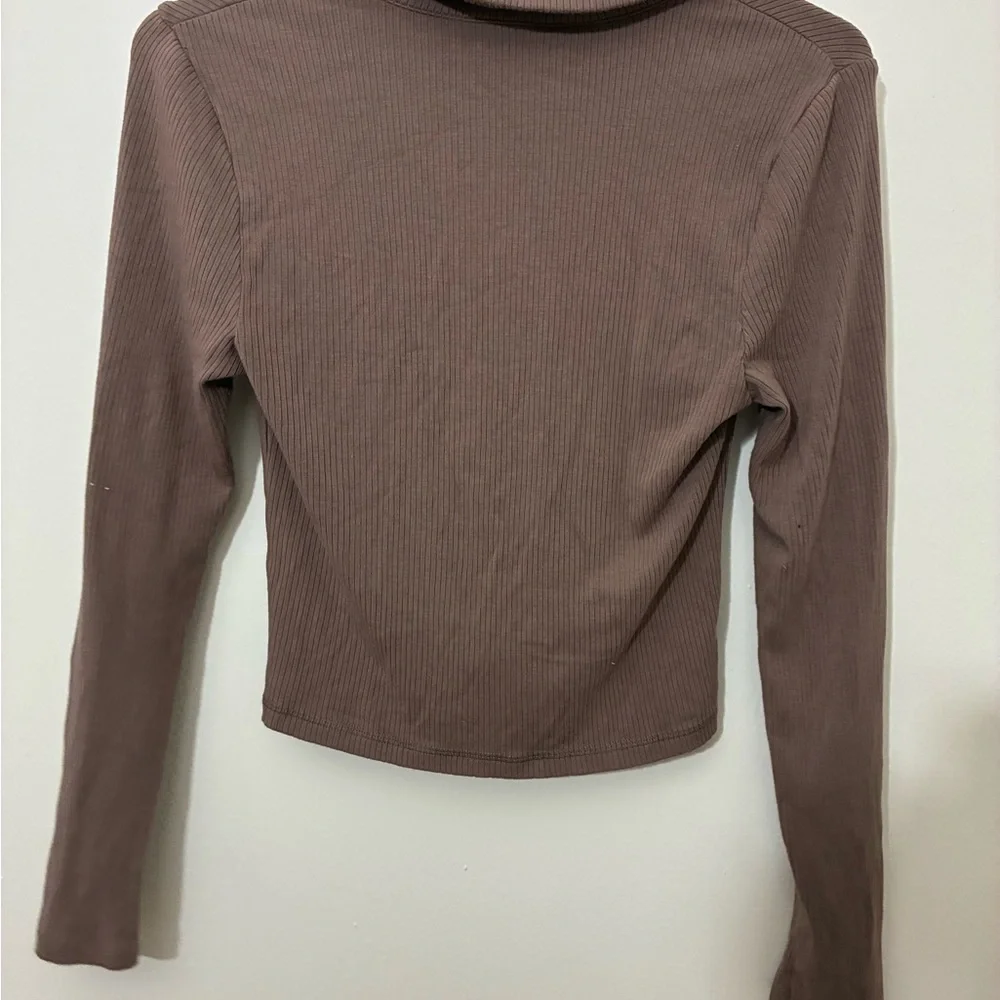 Abercrombie & Fitch long-sleeve ruched polo top Size S - Picture 3 of 3